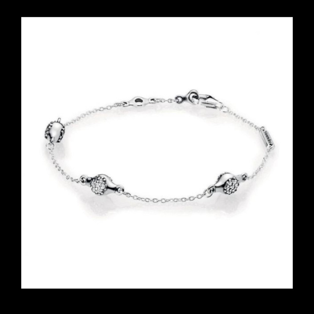 Pandora Modern LovePods Clear CZ Bracelet Sterling Silver S925